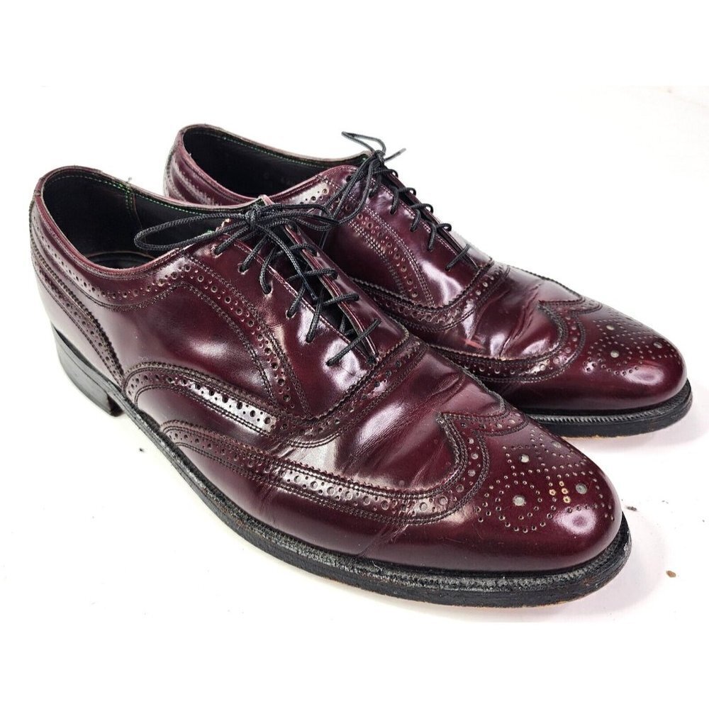 Florsheim Shoes Imperial Wingtip Leather Burgundy Oxblood Cordovan 11.5C